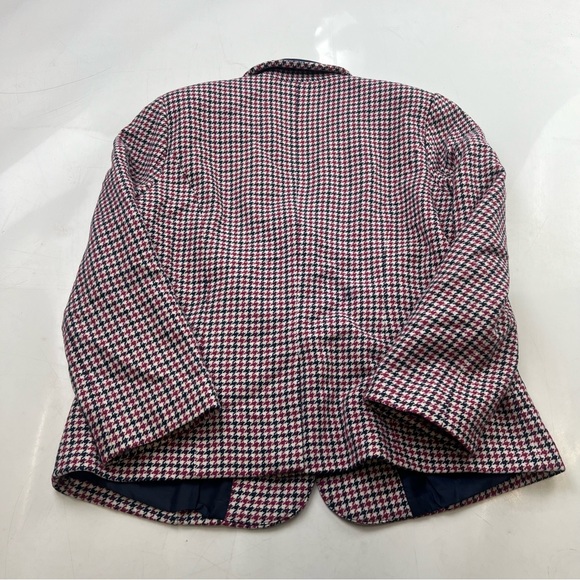 appleseed’s women’s blue pink houndstooth wool blazer 14 L52-17 - Picture 3 of 6